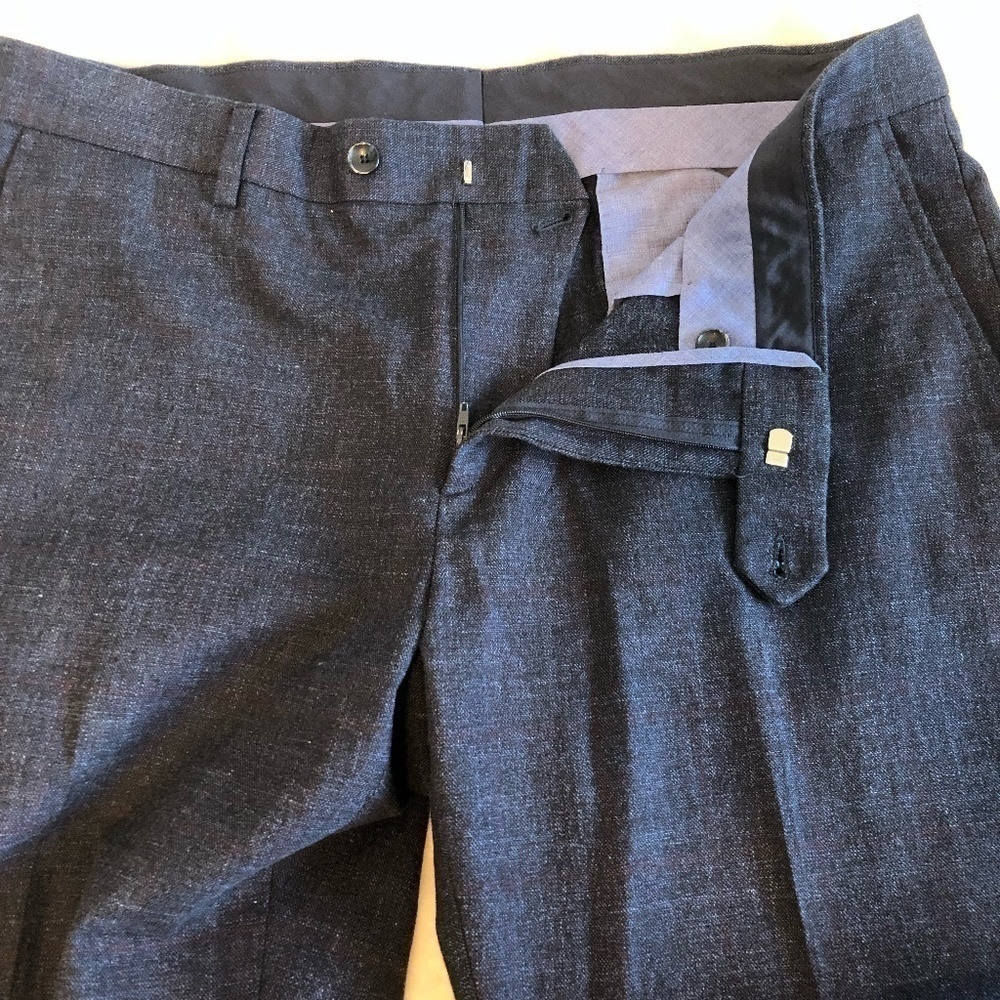 NORDSTROM SIGNATURE Pants Men's Size 36 Waist Blue Subtle Stripes Made In Italy
